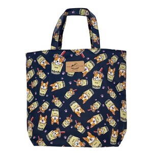 Boba Corgis Wasserdichte Bucket Tote Handtasche, süßes Geschenk für Hundeliebhaber, lässige Alltagstasche