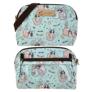 Boba Frenchie impermeable teléfono crossbody bolso de hombro con bolsillo de cremallera de plástico compatible con pantalla táctil, lindo regalo para los amantes de los perros