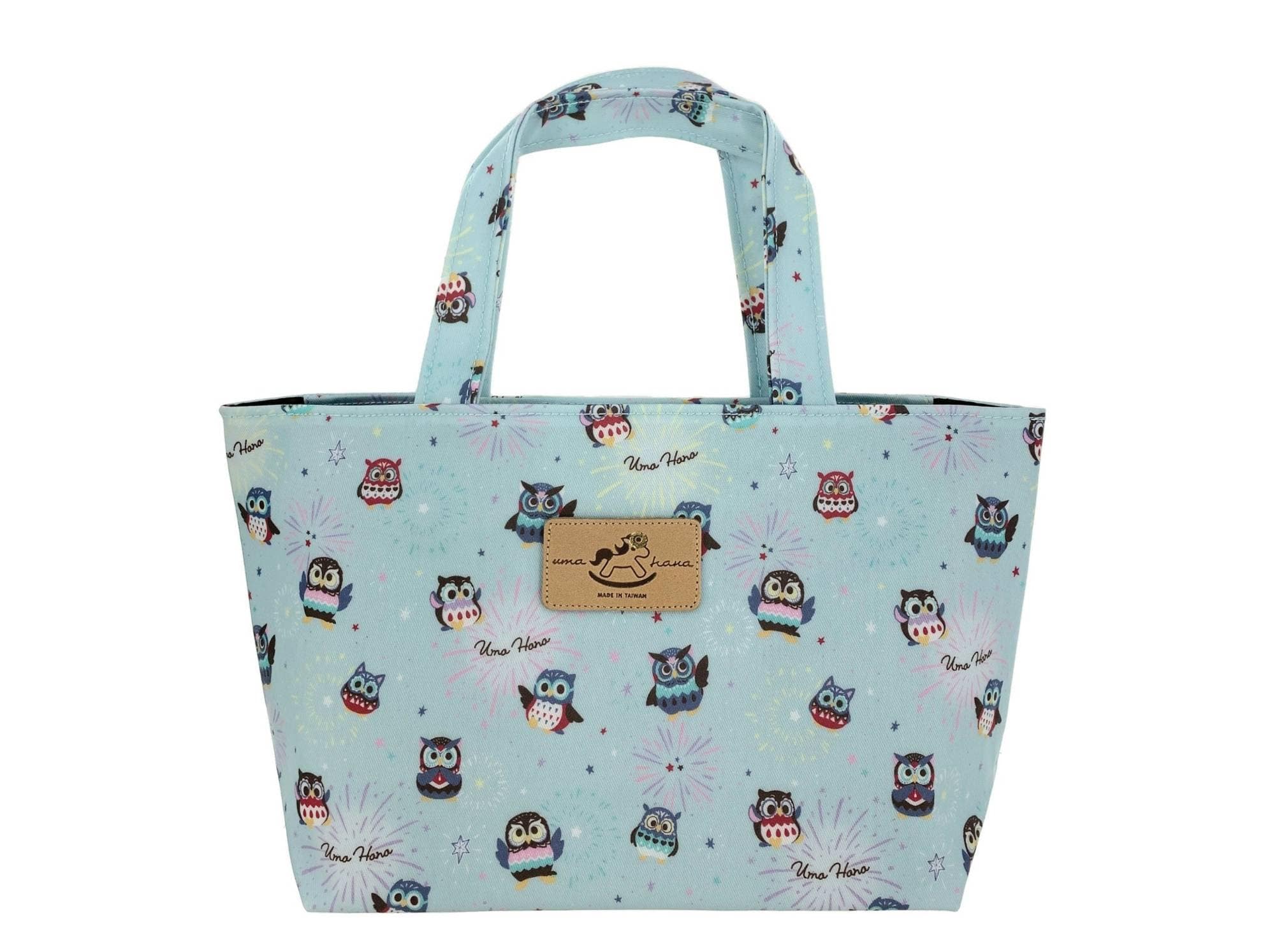 Waterproof Owl Small Handbag Tote Purse, Cute Gift for Animal Lovers, Casual Everyday Bag