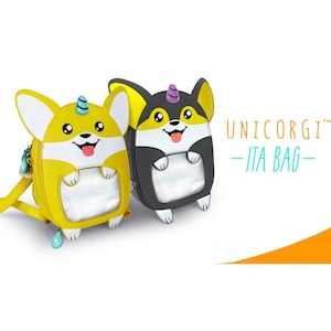 Ita Bag Unicorn Corgi Backpack Shoulder Crossbody Bag, Cute Pin Display Gift For Dog, Pet, & Animal Lovers