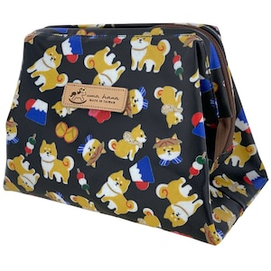 Shiba Inu Trousse de maquillage cosmétique imperméable à grande ouverture, cadeau mignon pour les amateurs de Shiba Inu, organisateur de voyage