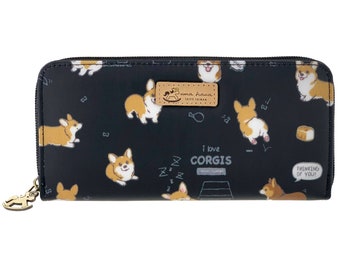 Corgi Puppy Waterproof Portable Long Wallet, Holds 5.5 Inch Phone, Corgi Butt, Pony Shaped Zipper, Cute Gift for Corgi Lovers