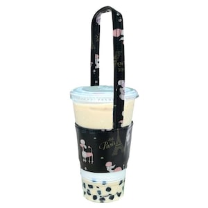 Poodle Waterproof Drink Carrier Holder, Foldable, Portable for Boba Milk Tea, Coffee, Smoothie, Cute Gift for Dog Lovers