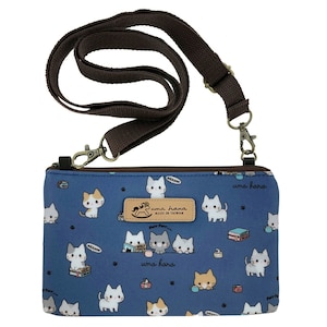 Bolso bandolera para teléfono impermeable con diseño de gato con bolsillo con cremallera de plástico Compatible con pantalla táctil, bonito regalo para los amantes de los gatitos