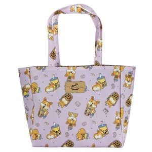 Boba Corgis Wasserdichte Mittelgroße Schultertasche Handtasche, Süßes Geschenk für Hundeliebhaber, Alltagstasche