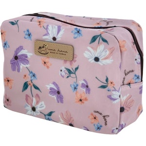 Floral Waterproof Cube Makeup Cosmetic Bag, Cute Gift for Floral Lovers