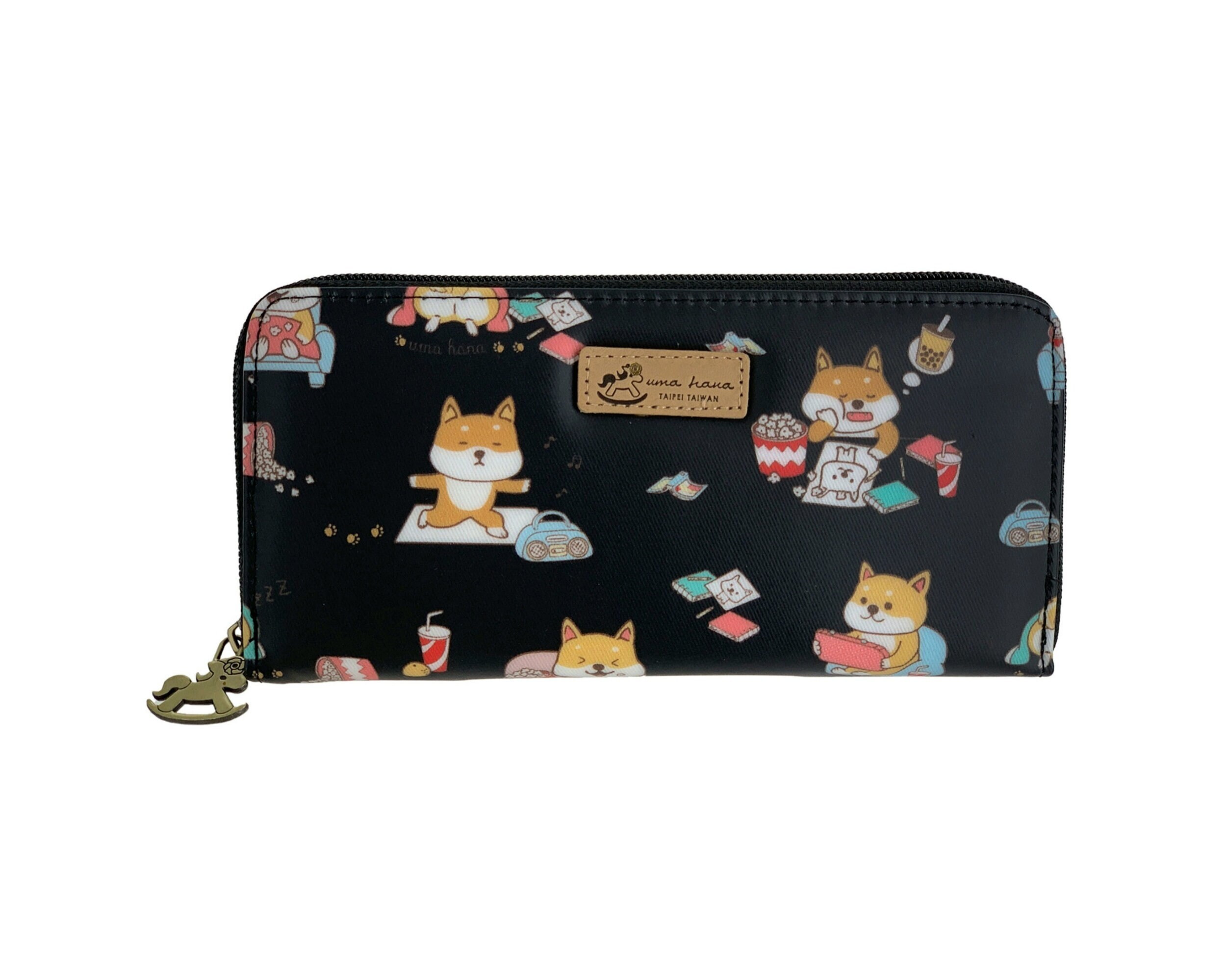 Weekend Shiba Inu Puppy Waterproof Portable Long Wallet, Holds 5.5 Inch Phone, Pony Shaped Zipper, Cute Gift for Dog Lovers