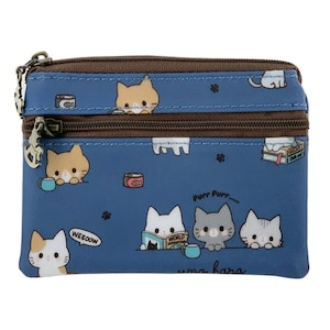 Meow Cat Waterproof Keychain Coin Purse Holder, Cute Gift for Kitty Lovers