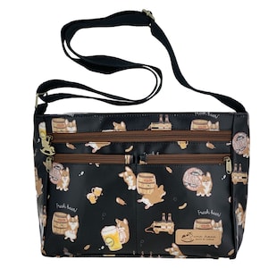 Bier Corgis Wasserdicht 5 Reißverschlüsse Crossbody, Umhängetasche Geldbörse, süßes Geschenk für Hundeliebhaber
