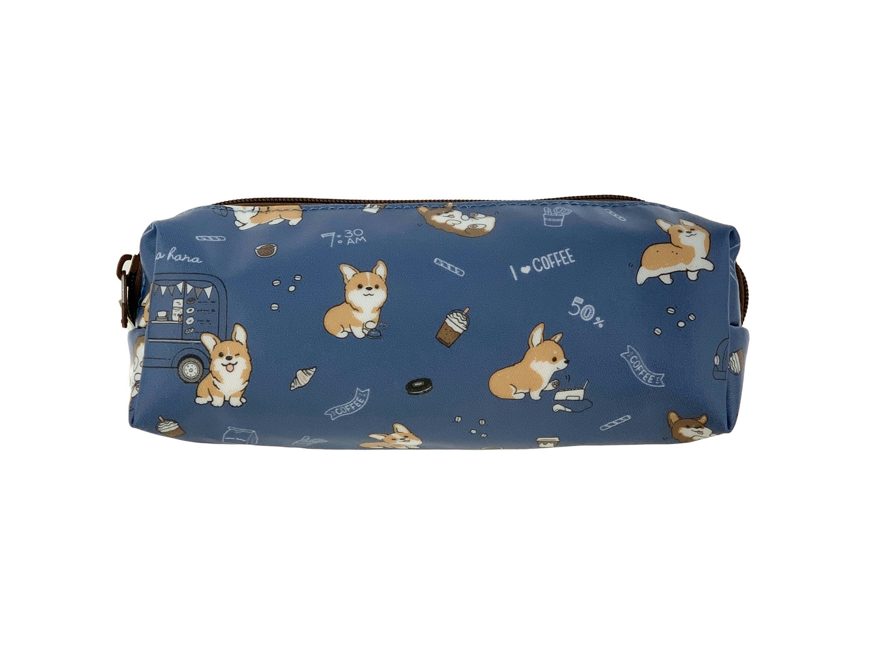 Corgi Coffee Waterproof Pencil Case Pouch & Makeup Cosmetic Holder