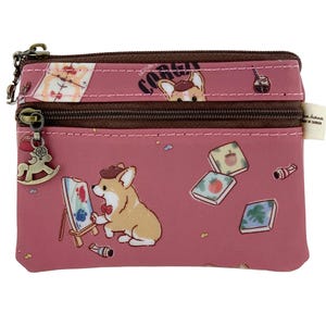 Monedero Corgi, lindo titular de efectivo para tarjetas de llavero impermeable, bolsa con cremallera de billetera portátil, bolsa organizadora de cambios, regalo para amantes de perros y mascotas