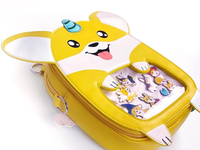 Unicorn Corgi Ita Bag Crossbody Backpack Pin Display Holder, Cute Dog Lover Gift Ita Bag Unicorn Corgi Backpack Shoulder Crossbody Bag, Cute  main image 2
