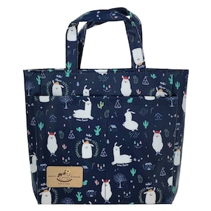 Alpaka Wasserdichte Doppeltasche Tote Handtasche, süßes Geschenk für Tierliebhaber, lässige Alltagstasche