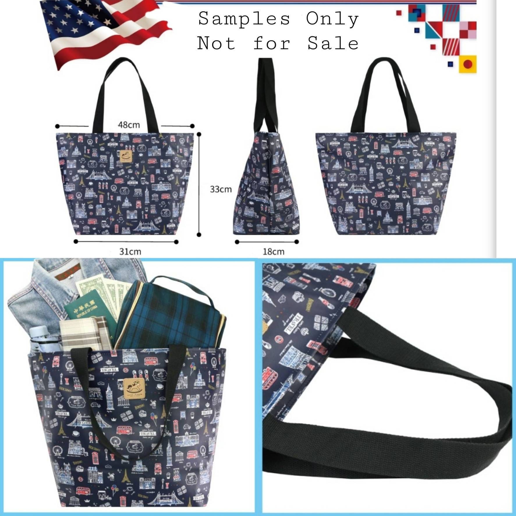 Taiwan Love Large Travel Tote Shoulder Bag Waterproof Etsy