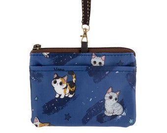 Katzen Yoga wasserdichte Karte & Geldbörse Halter W / Umhängeband Lanyard, nettes Geschenk für Kätzchen-Liebhaber