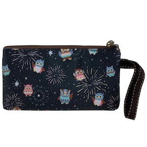 Hibou imperméable à l’eau long porte-monnaie avec dragonne, pochette à friandises, trousse de maquillage, trousse à crayons, cadeau mignon pour les amoureux des animaux