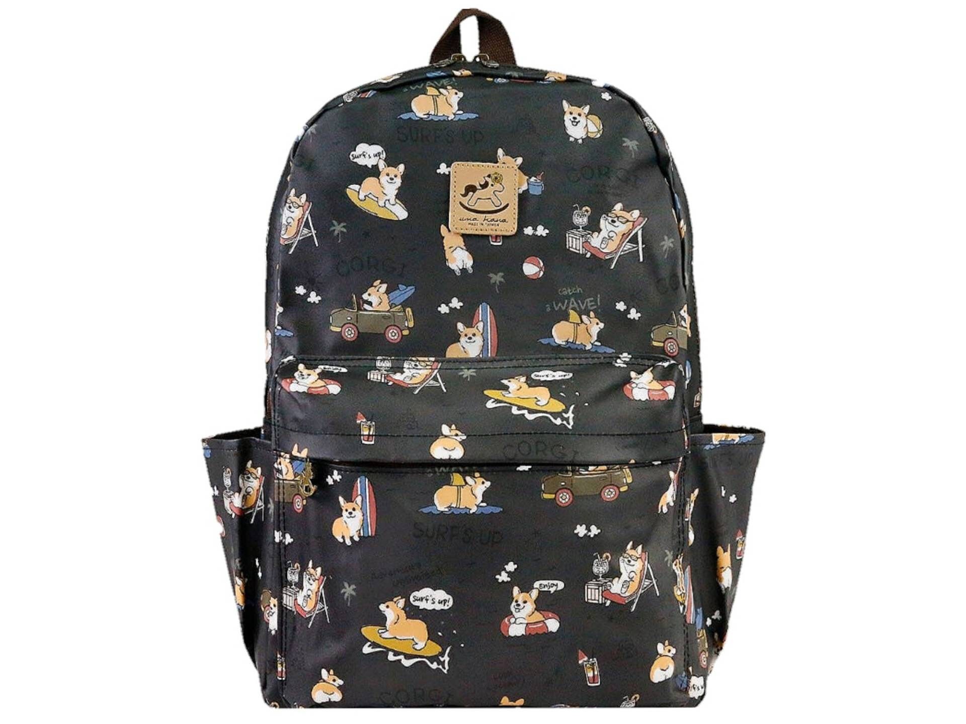 Multi Corgi Pattern Print Backpack