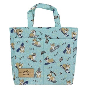 Schnee Corgis Wasserdichte Doppeltasche Tote Handtasche, süßes Geschenk für Hundeliebhaber, lässige Alltagstasche