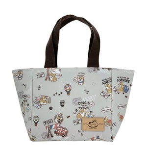 Wasserdichte Corgis Tote Handtasche, süßes Geschenk für Hundeliebhaber, lässige Alltagstasche