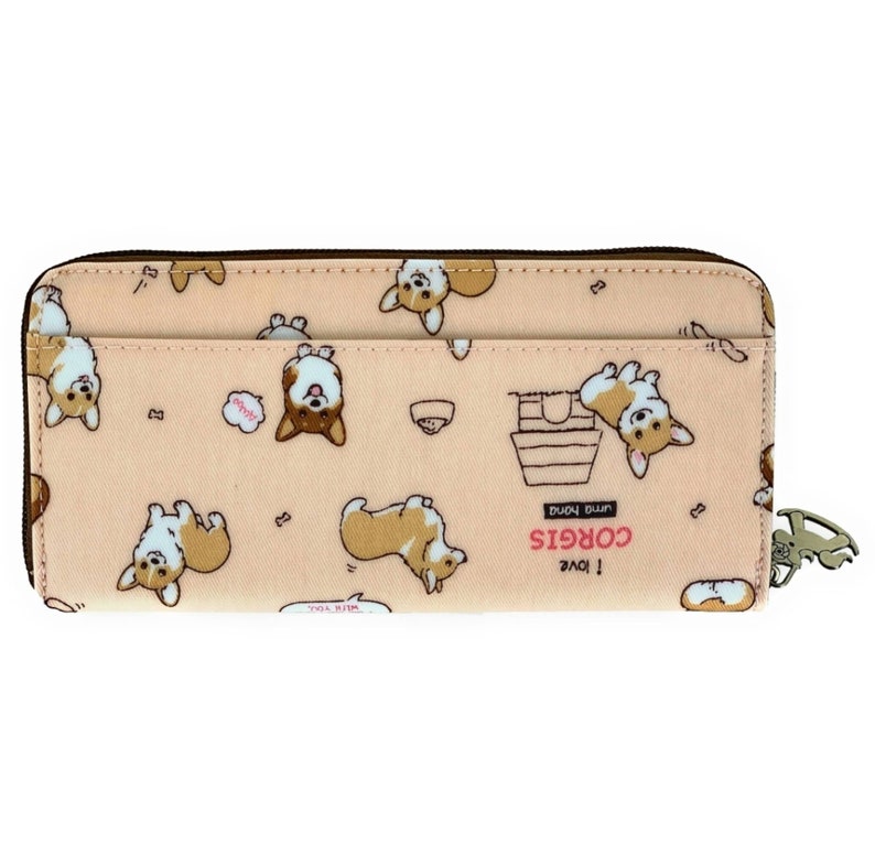 Corgi Puppy Waterproof Portable Long Wallet, Holds 5.5 Inch Phone, Corgi Butt, Pony Shaped Zipper, Cute Gift for Corgi Lovers image 4