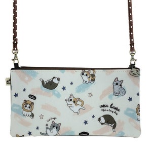 Katze wasserdichte lange rechteckige Crossbody, Umhängetasche Geldbörse, süßes Geschenk für Kätzchen Liebhaber