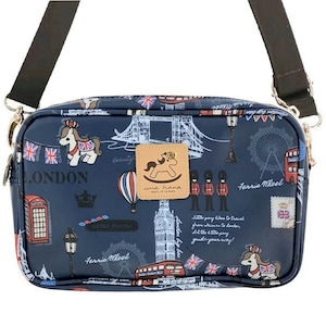 Londres Inglaterra impermeable rectangular doble cremallera crossbody, bolso de hombro, regalo para los amantes del Reino Unido