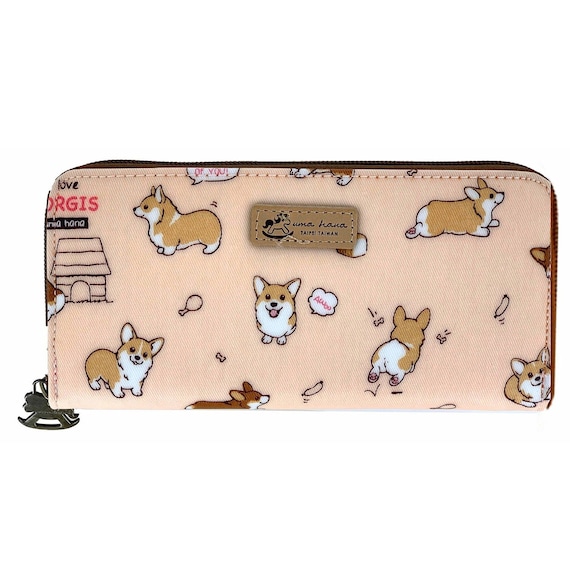 Corgi Puppy Waterproof Portable Long Wallet, Holds 5.5 Inch Phone, Corgi Butt, Pony Shaped Zipper, Cute Gift for Corgi Lovers