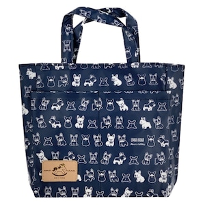 Französische Bulldogge Wasserdichte Doppeltasche Mini Tote Handtasche, süßes Geschenk für Hundeliebhaber, lässige Alltagstasche