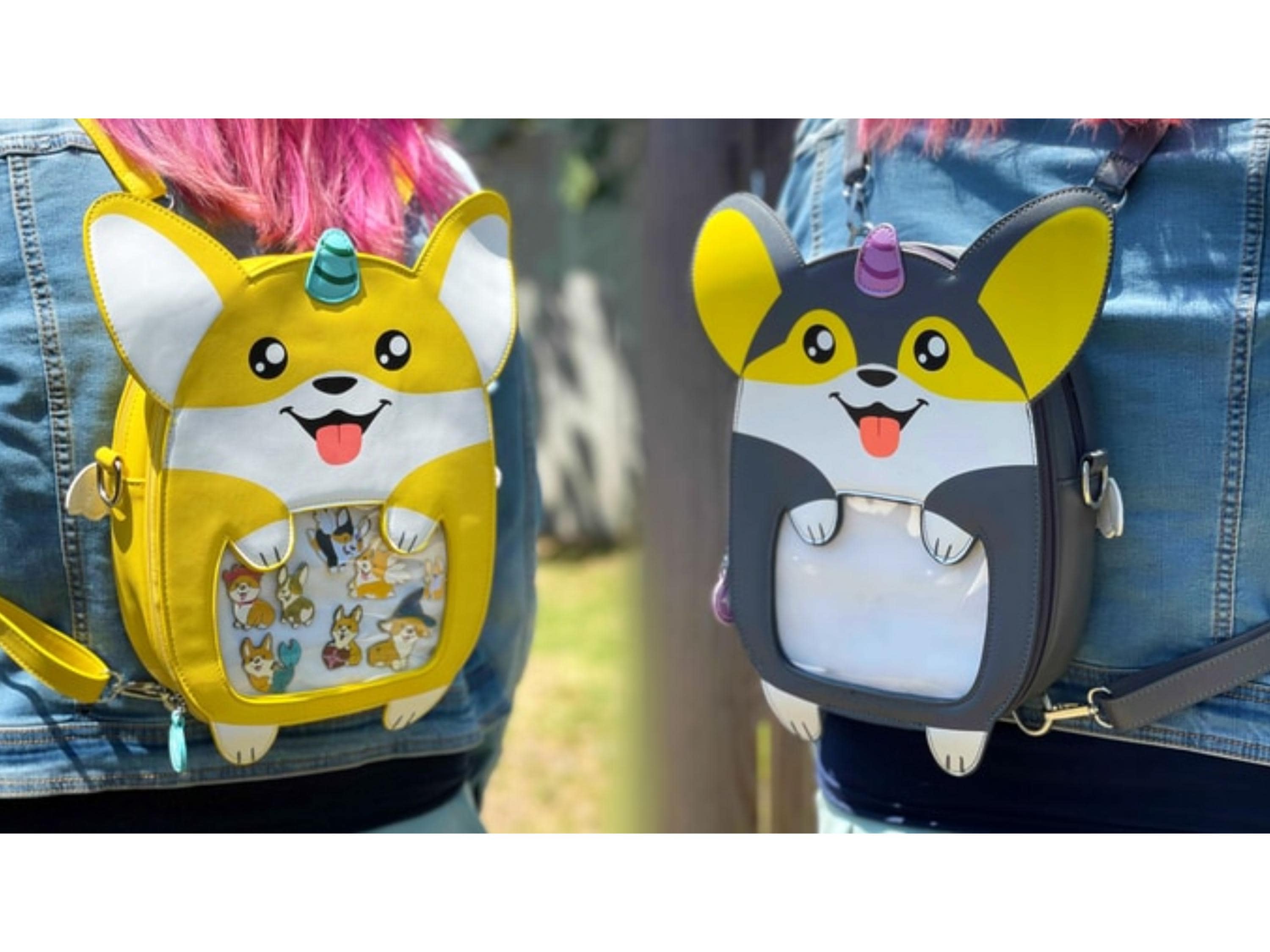Ita Bag Unicorn Corgi Backpack Shoulder Crossbody Bag, Cute 