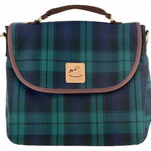 Tartan Plaid impermeable convertible multiusos mensajero bandolera, mochila, bolso, bolsa multifuncional de triple uso