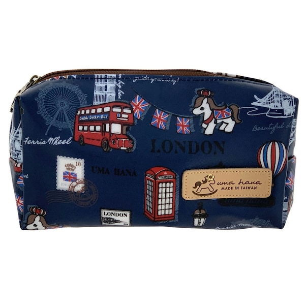 London Waterproof Rectangle Makeup Cosmetic Bag, Cute Gift for UK Lovers, Treat Pouch & Pencil Case