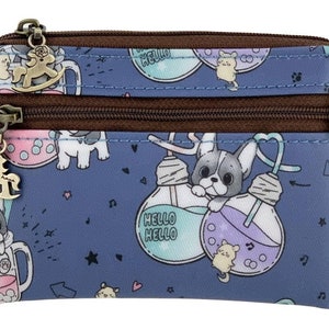 Boba French Bulldog Waterproof Keychain Coin Purse Holder, Cute Gift for Dog Lovers