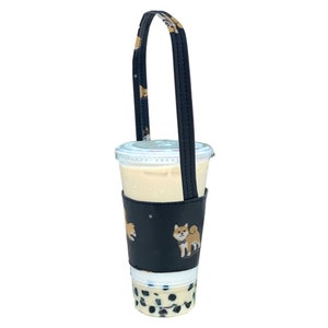 Shiba Inu Waterproof Drink Carrier Holder, Foldable, Durable, Portable, Boba Milk Tea, Coffee, Smoothie