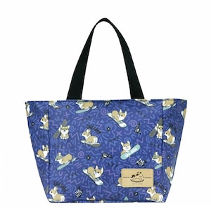 Wasserdichte Schnee Corgis Tote Handtasche, süßes Geschenk für Hundeliebhaber, lässige Alltagstasche