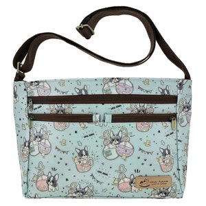 Boba Französische Bulldogge wasserdicht 5 Reißverschlüsse Crossbody, Umhängetasche Geldbörse, süßes Geschenk für Hundeliebhaber