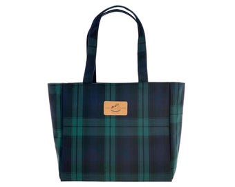 Plaid Waterproof Medium Shoulder Tote Handbag for Women