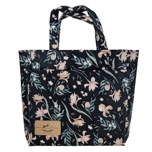 Florale wasserdichte Doppeltasche Tote Handtasche, süßes Geschenk für Naturliebhaber, lässige Alltagstasche