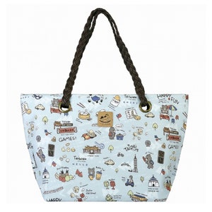 Happy Taiwan wasserdichte gewebte Schulter Tote Handtasche, handgefertigt, Frauen, niedliches Taiwan-Liebhaber-Geschenk