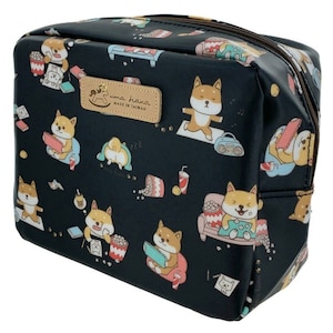 Shiba Inu Bolsa cosmética de maquillaje de cubo impermeable, lindo regalo para los amantes de los perros, organizador de almacenamiento de artículos de tocador