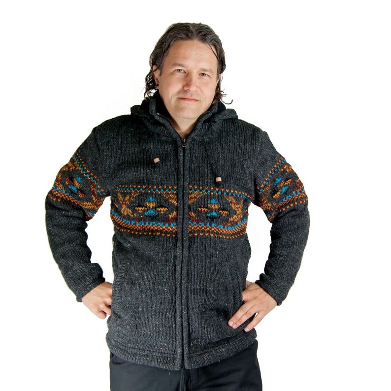 Sheep wool Sweater with Fleece Lining Men Woolen Nepalese Etsy