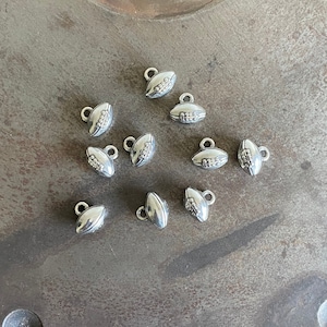 10pc - 3D Pewter Football Charm, Football Pendant, Jewelry Supply Charm, Football, Sports Charm, Pewter Charm (PC-001)