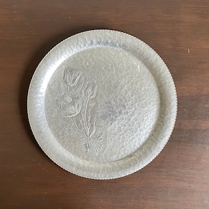 Vintage Rodney Kent Silver Co. Tulip Tray, Vintage Tray, Vintage Floral Tray, Aluminum Tray, Rodney Kent Silver Co., Tulip Tray, Floral Tray