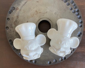 Vintage Mickey Mouse White Ceramic Salt & Pepper Shakers, Disney, Vintage Salt and Pepper Shakers, Made in USA, Disney Collectible, Vintage