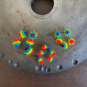 5 piezas. Cuentas de silicona con púas, cuentas arcoíris, cuentas de silicona, cuentas con púas, cuentas de goma, para hacer joyas, cuentas sensoriales (24-RB)
