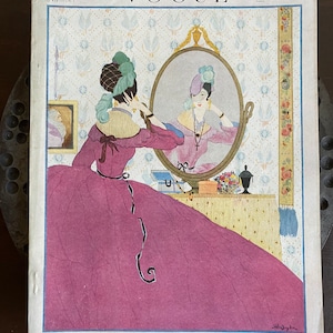 Revista Vogue original del 15 de febrero de 1918, número especial de primavera sobre sombrerería, portada con Helen Dryden, edición completa de Vogue antigua, revista de moda de la Primera Guerra Mundial. imagen 3