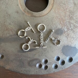 1 Set Sterling Silver Toggle Clasp, 4 Designs, Sterling Clasp, Bracelet Toggle, Necklace Toggle, Destash, Sterling Toggle Clasp(SSC-006-009)
