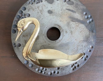 Vintage Brass Swan Dish, Swan Decor, Swan Dish, Mid Century, Vintage Decor, Brass Swan, Brass Figures, Vintage Brass, Hollywood Regency