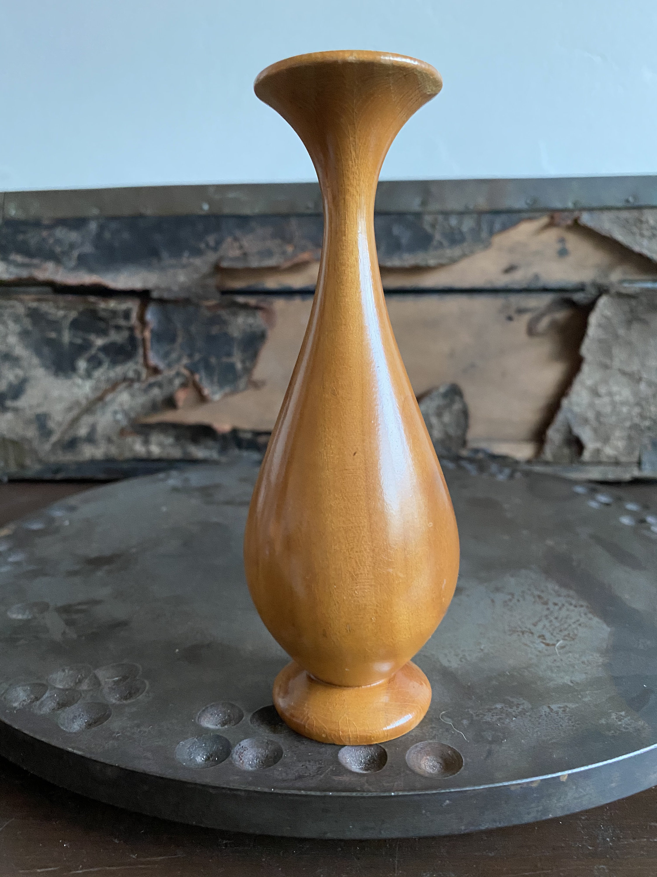 Vintage Hand Turned Wood Bud Vase Single Stem Vase Wood Etsy