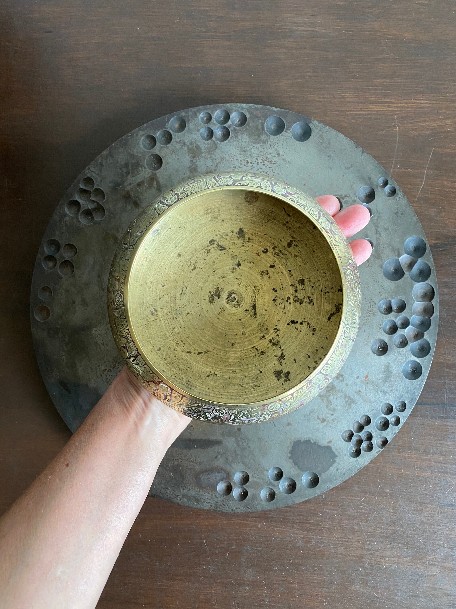 Vintage Brass Rose Bowl Made in India Pedestal Brass Rose Etsy