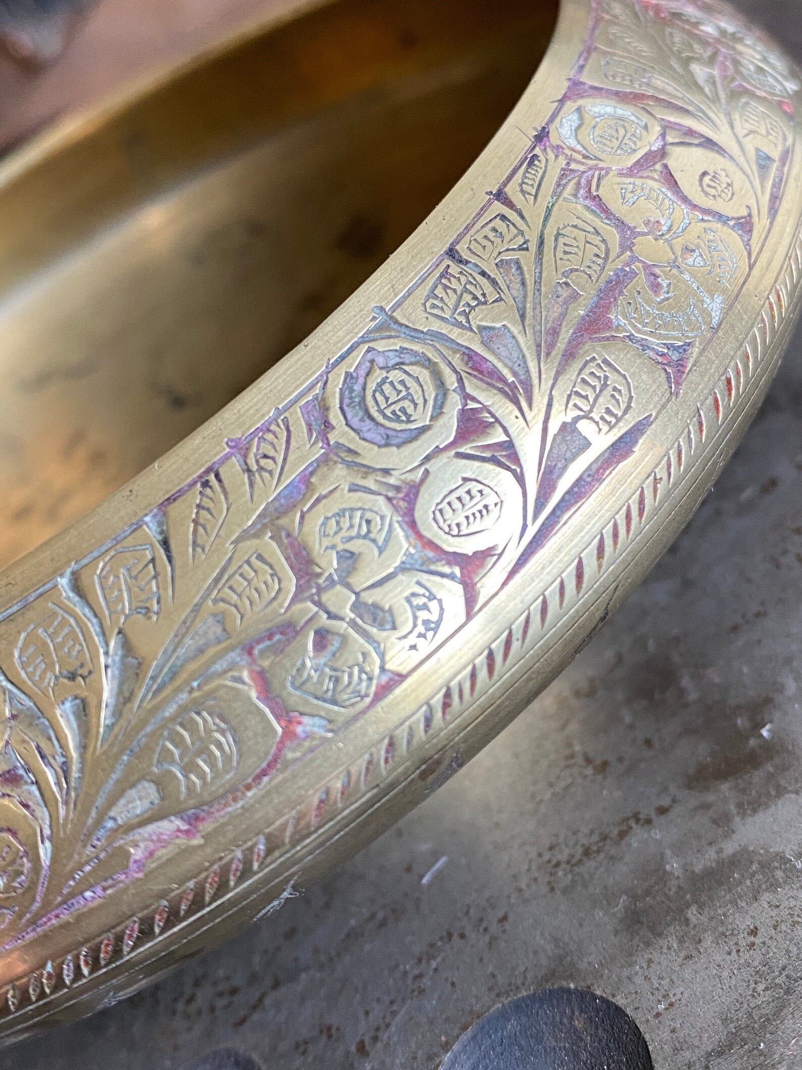 Vintage Brass Rose Bowl Made in India Pedestal Brass Rose Etsy